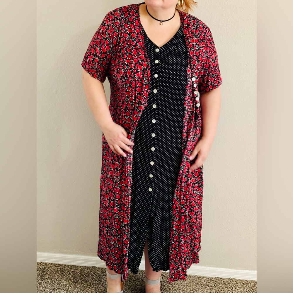 Vintage 90’s, Rayon Maxi Dress, 2X